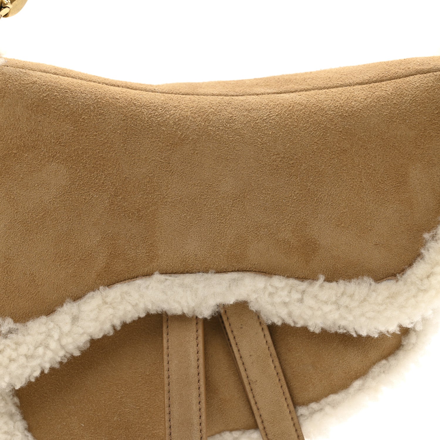 Christian Dior Shearling Saddle Bag Camel 8 of 11