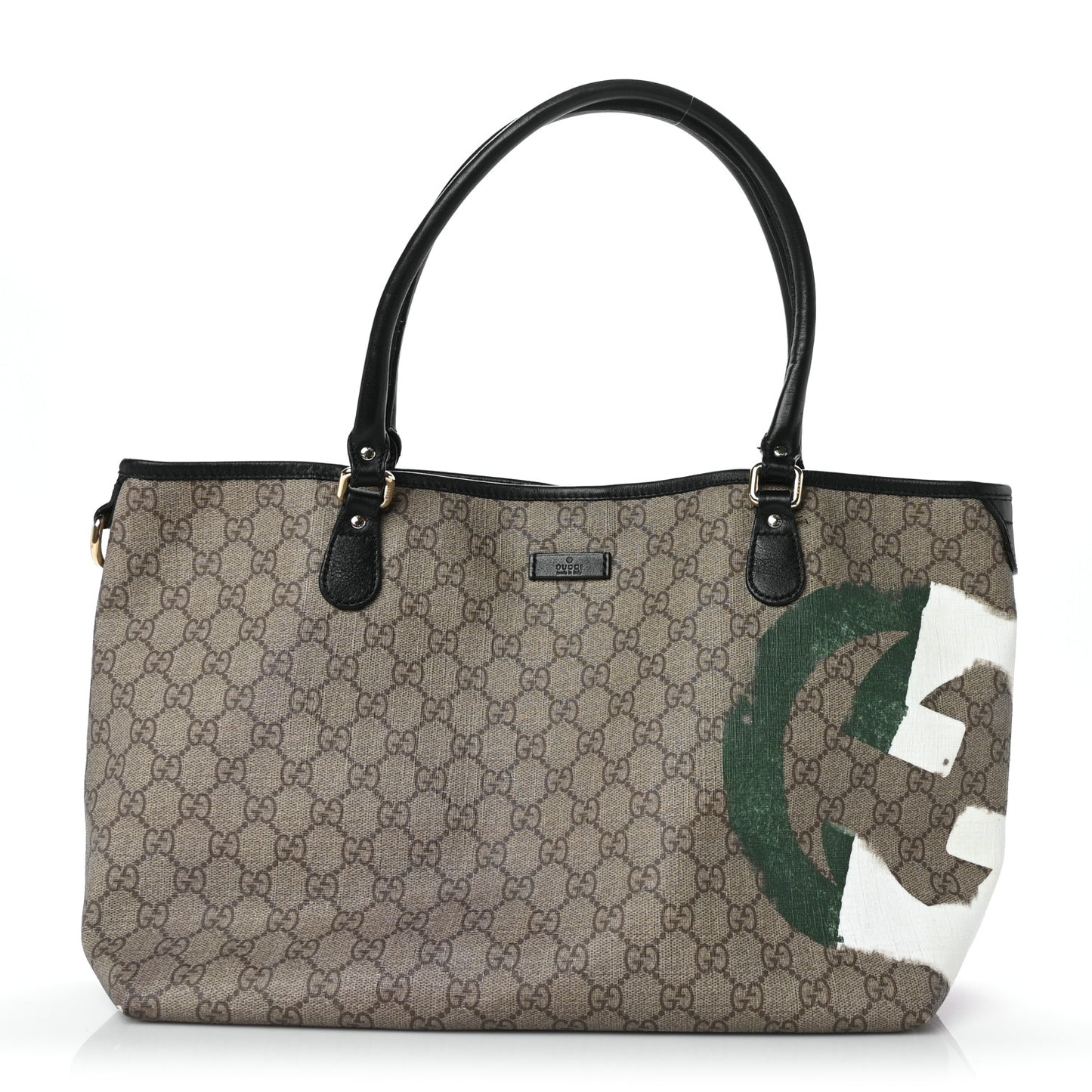 GG Plus Monogram Medium Italy Flag Unicef Tote Green