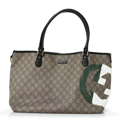 Gucci GG Plus Monogram Medium Italy Flag Unicef Tote Green 1 of 11