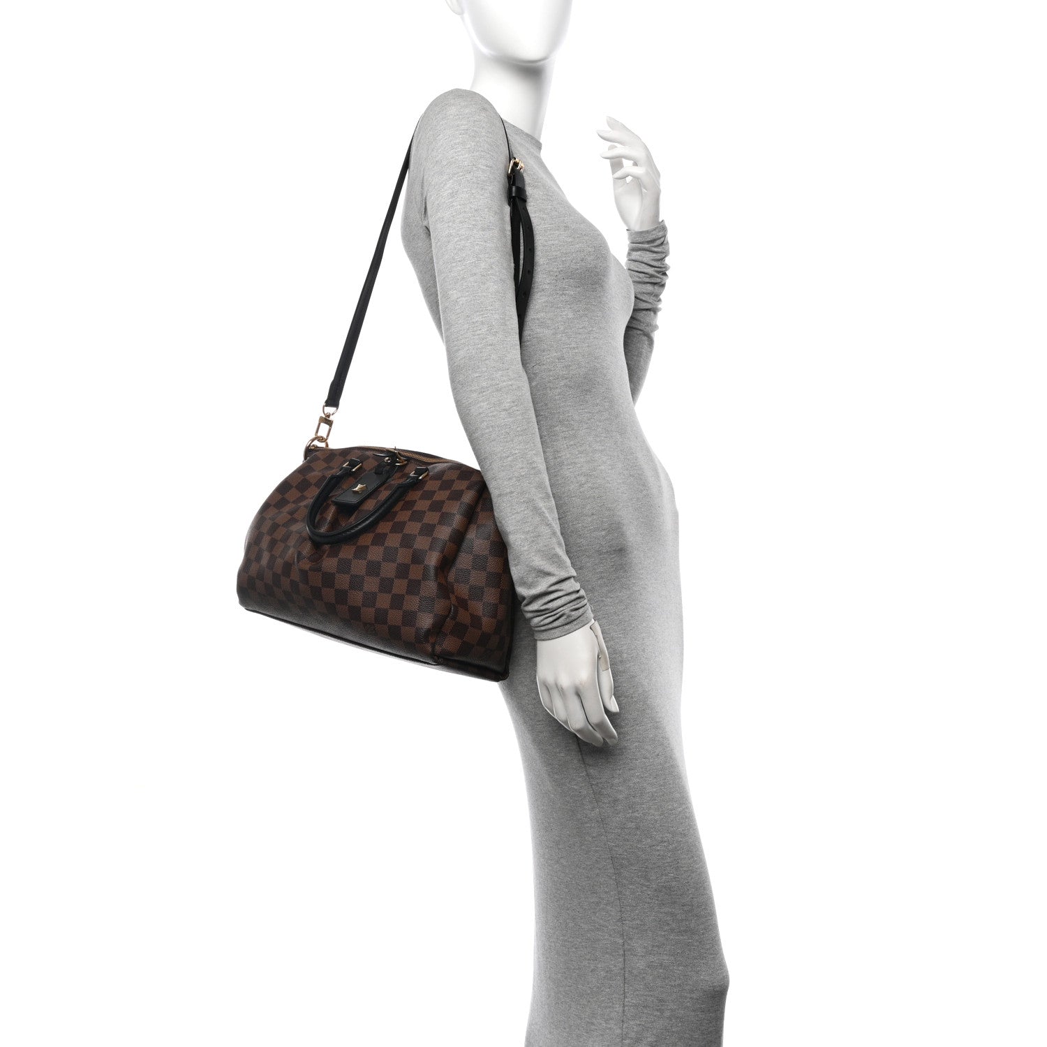 Louis Vuitton Damier Ebene Odeon Tote MM Black 2 of 9