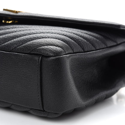 Saint Laurent Sheepskin Matelasse Chevron Monogram Medium College Bag Black 8 of 9