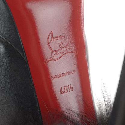 Christian Louboutin Calfskin Royal Fox Lady Fur 150 Pumps 40.5 Black 5 of 6