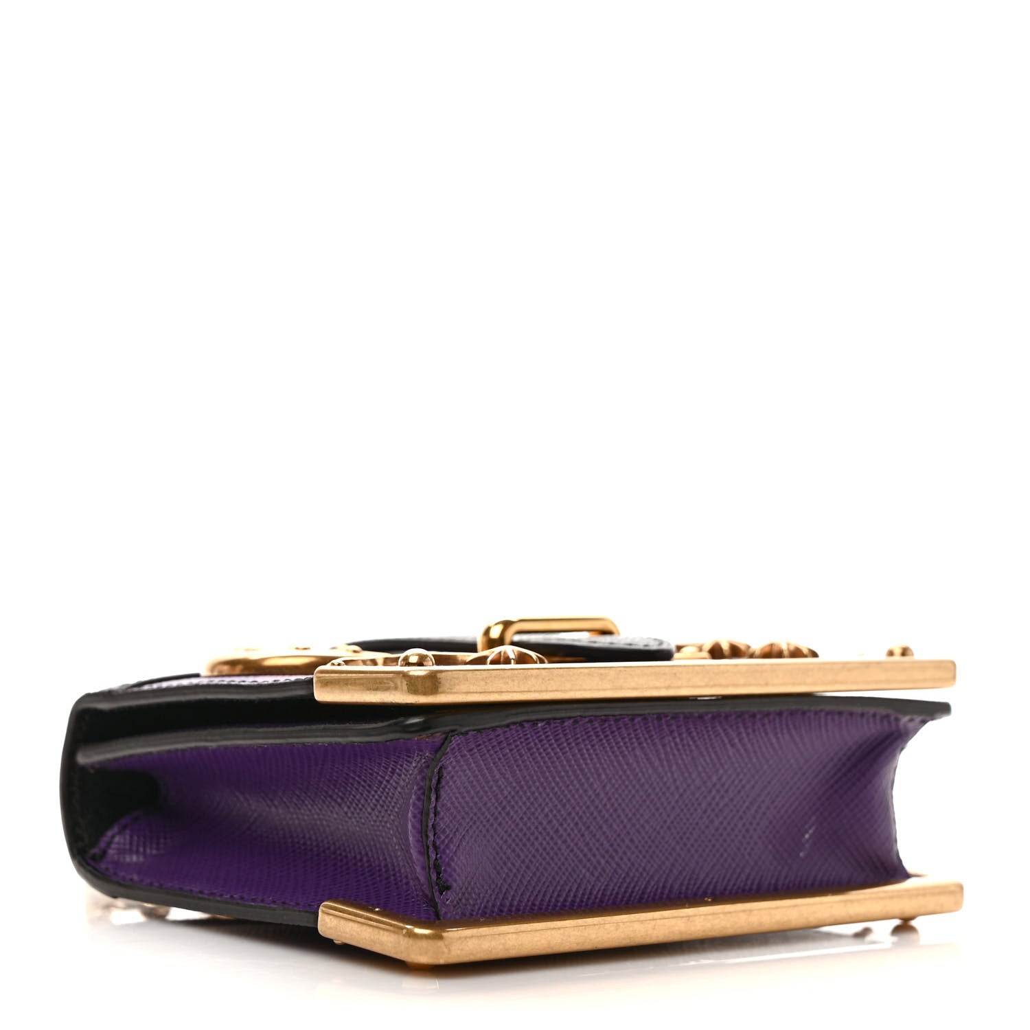 Prada Saffiano Astrology Mini Cahier Bag Viola Black 3 of 10