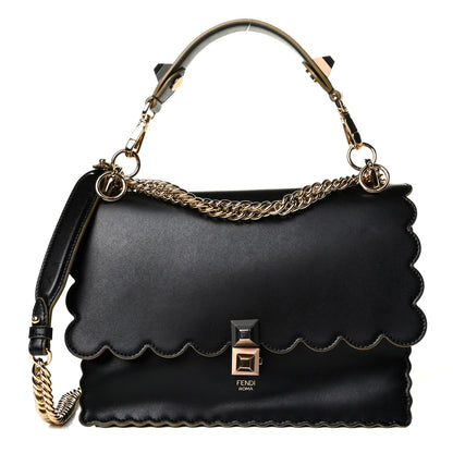 Fendi Vitello Liberty Scalloped Studded Kan I Shoulder Bag Black 1 of 6