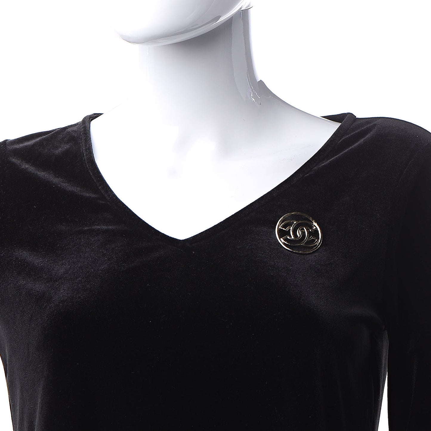 Metal CC Brooch Light Gold