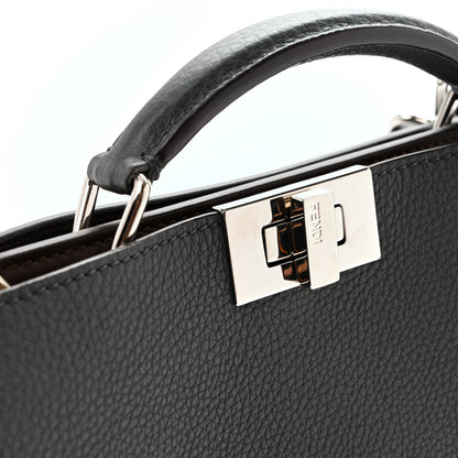 Fendi Cuoio Romano Vitello Cover Glazed Fabric Bi-Color FF 1974 Mini Peekaboo I SEE U Satchel Gray 10 of 10
