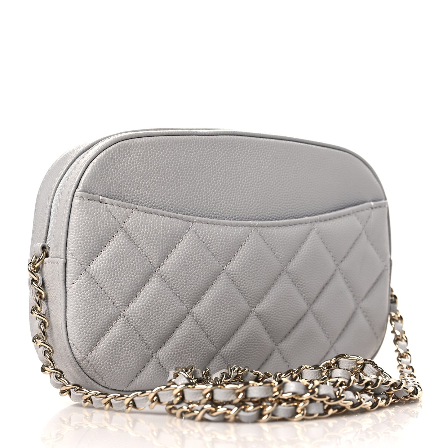 Caviar Quilted Camera Case Grey