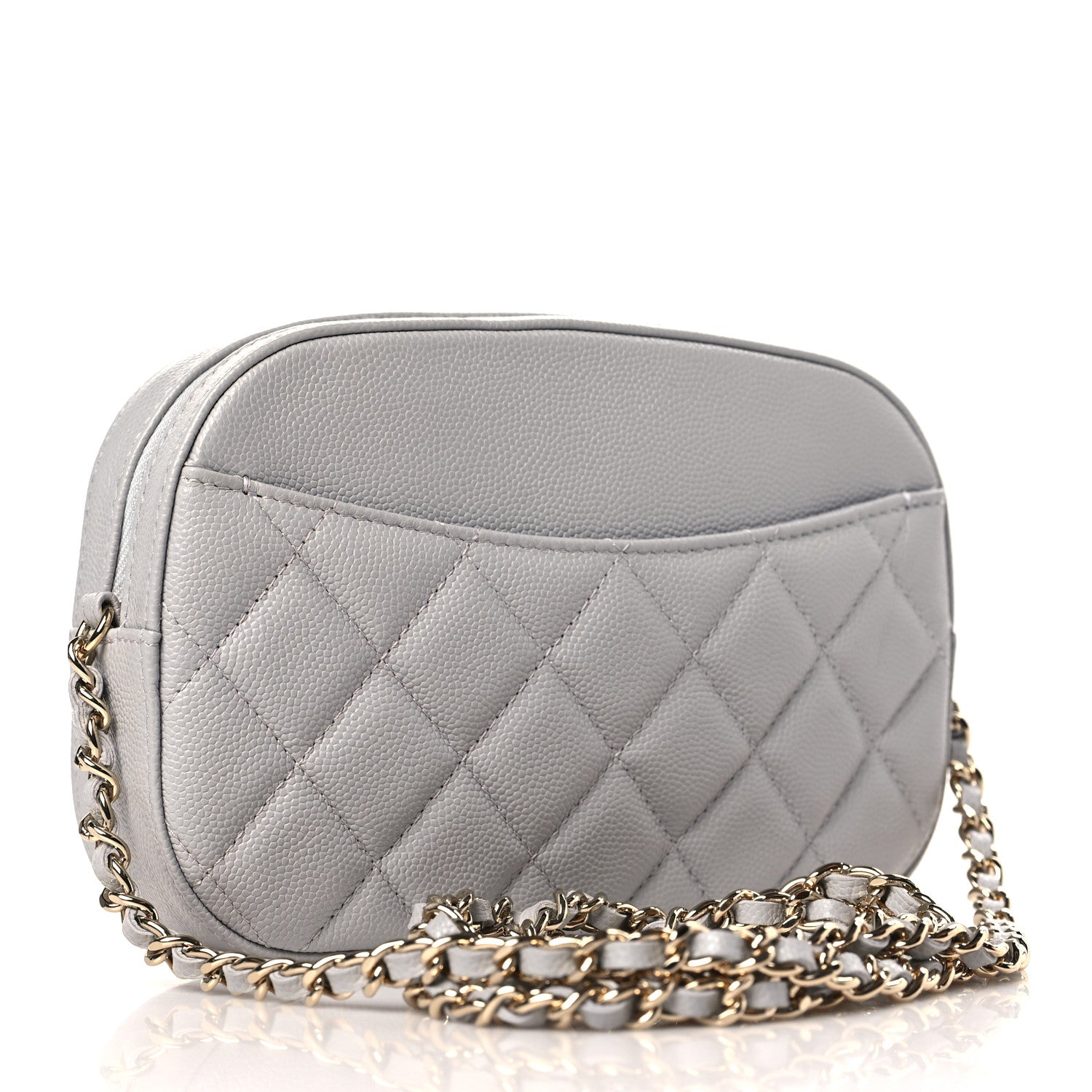 Chanel Caviar Quilted Camera Case Grey 4 of 10