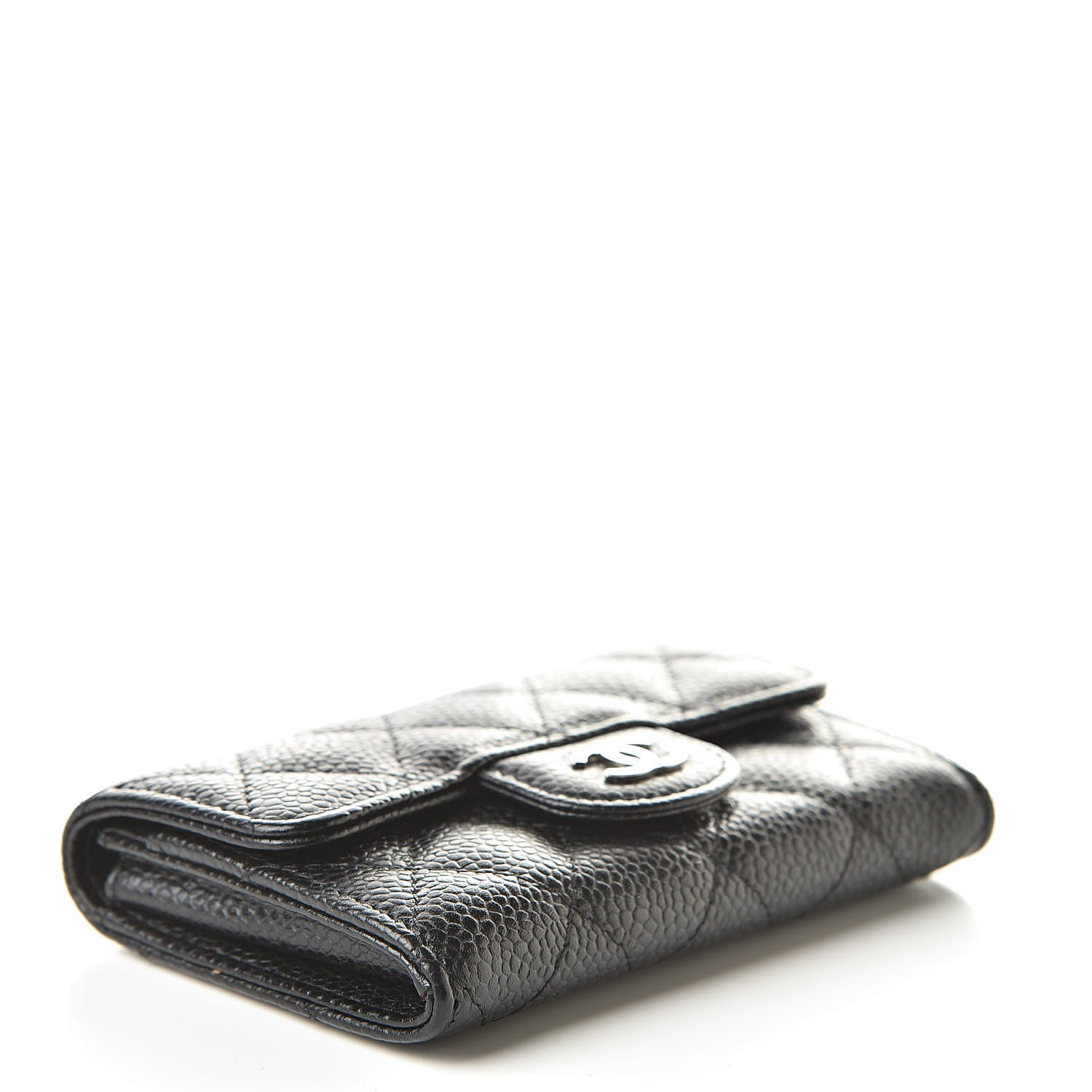 Chanel Caviar Quilted Flap Card Holder Wallet Black 4 of 9