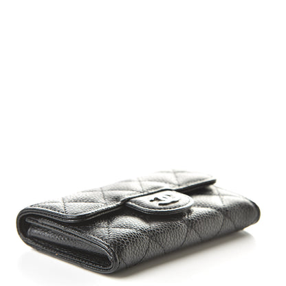 Chanel Caviar Quilted Flap Card Holder Wallet Black 4 of 9