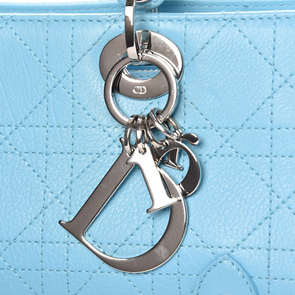Christian Dior Calfskin Cannage Stitched Small East West Lady Dior Light Blue 6 of 8