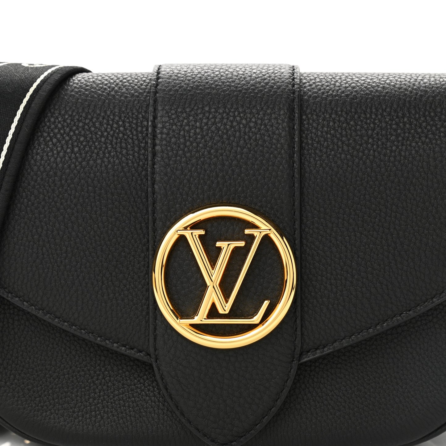 Grained Calfskin LV Pont 9 Soft MM Black