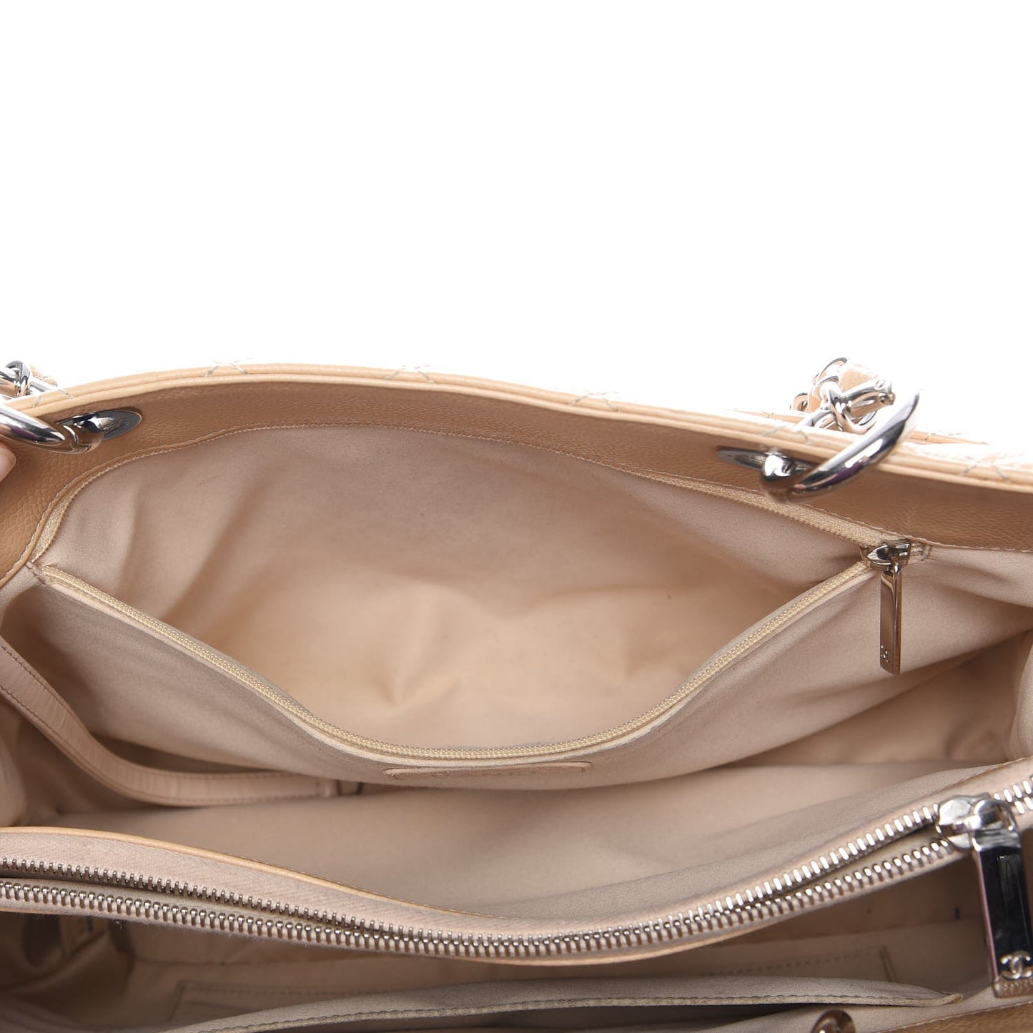 Caviar Quilted Grand Shopping Tote GST Beige Clair