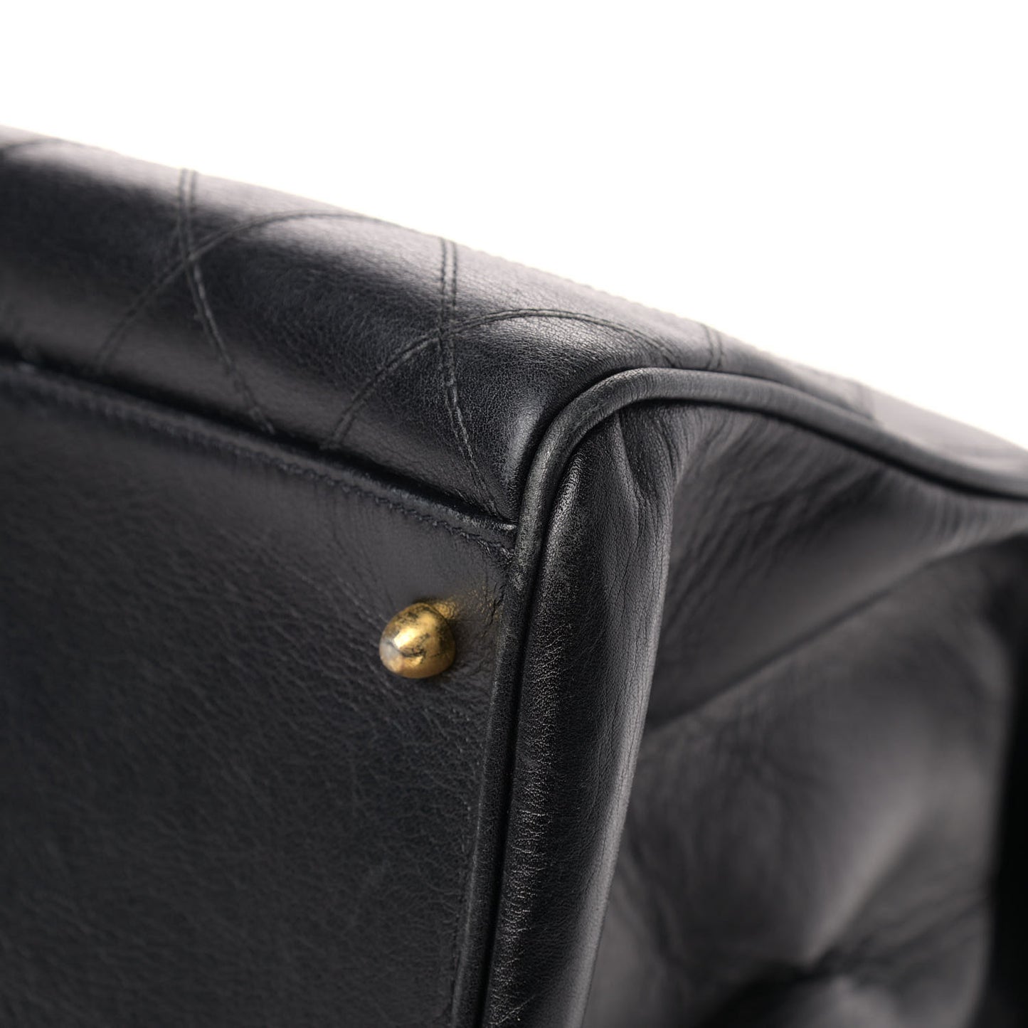 Calfskin Stitched XL Weekender Black