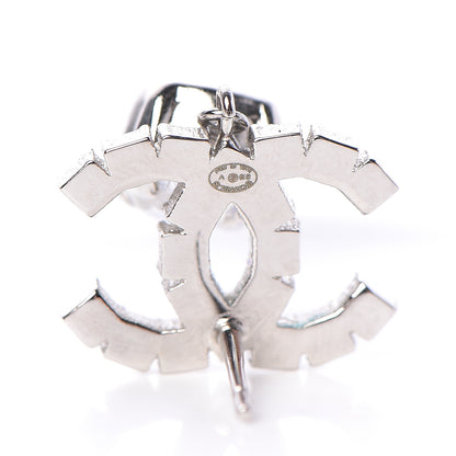Chanel Crystal CC Drop Earrings Silver 4 of 5