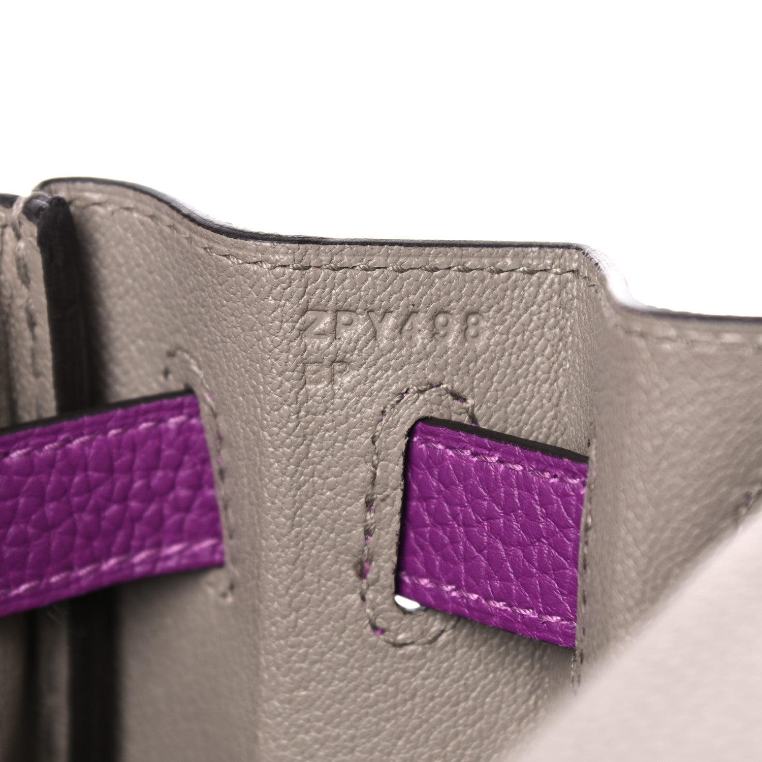 Hermes Togo Horseshoe Kelly Retourne 28 Gris Asphalte Anemone 6 of 14