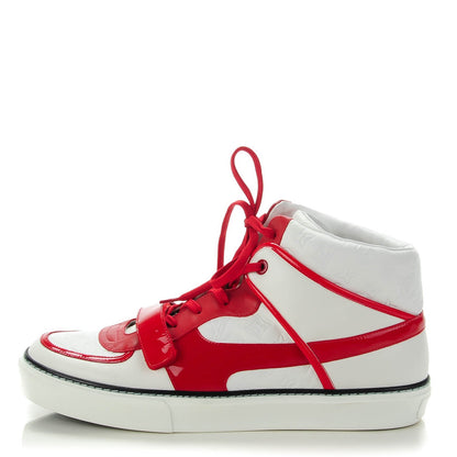 Louis Vuitton Calfskin Patent Tower High Top Sneakers 10 White Rouge 1 of 7