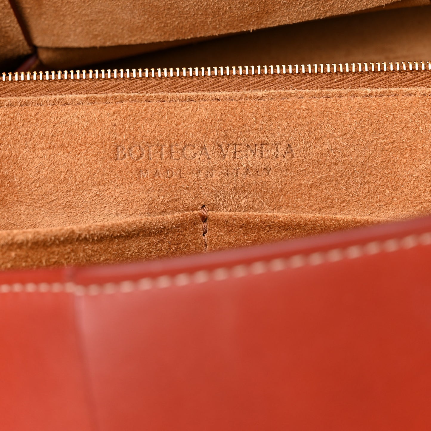 French Calfskin Maxi Intrecciato Medium Arco Rust