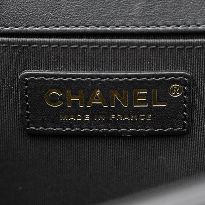 Chanel Calfskin Medium Boy Logo Top Handle Flap Black 6 of 12