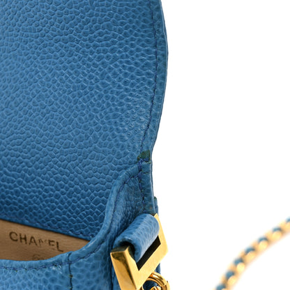 Chanel Caviar Phone Holder Crossbody Blue 9 of 14
