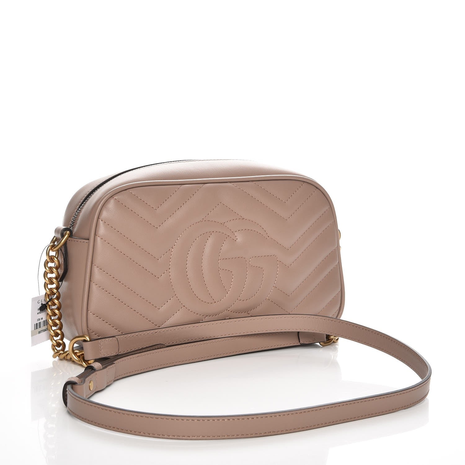 Gucci Calfskin Matelasse Small GG Marmont Chain Shoulder Bag Porcelain Rose 3 of 7