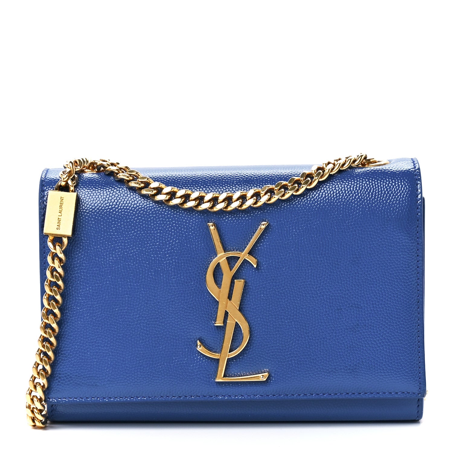 Saint Laurent Grain De Poudre Small Classic Monogram Kate Satchel Royal Blue 1 of 13