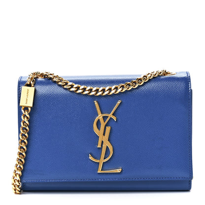Saint Laurent Grain De Poudre Small Classic Monogram Kate Satchel Royal Blue 1 of 13