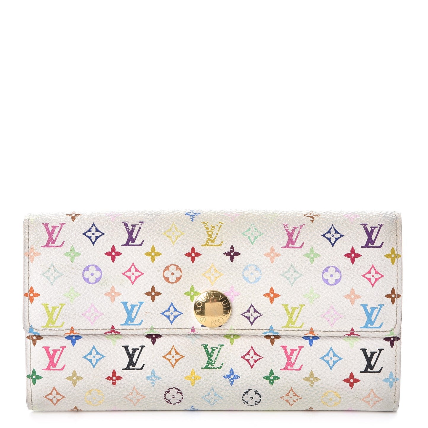 Monogram Multicolor Sarah Wallet White