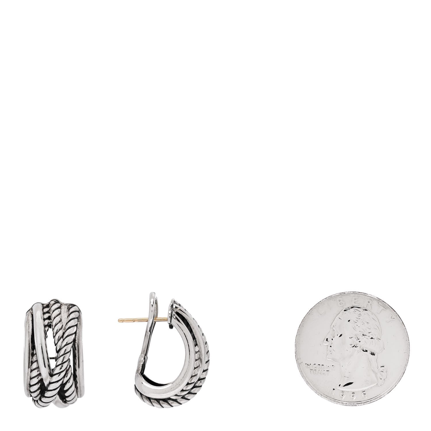 David Yurman DAVID YURMAN Sterling Silver Crossover Shrimp Earrings 2 of 4