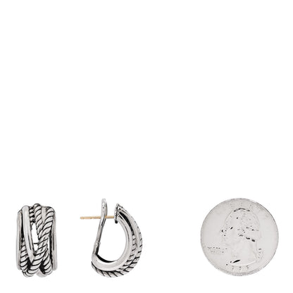 David Yurman DAVID YURMAN Sterling Silver Crossover Shrimp Earrings 2 of 4