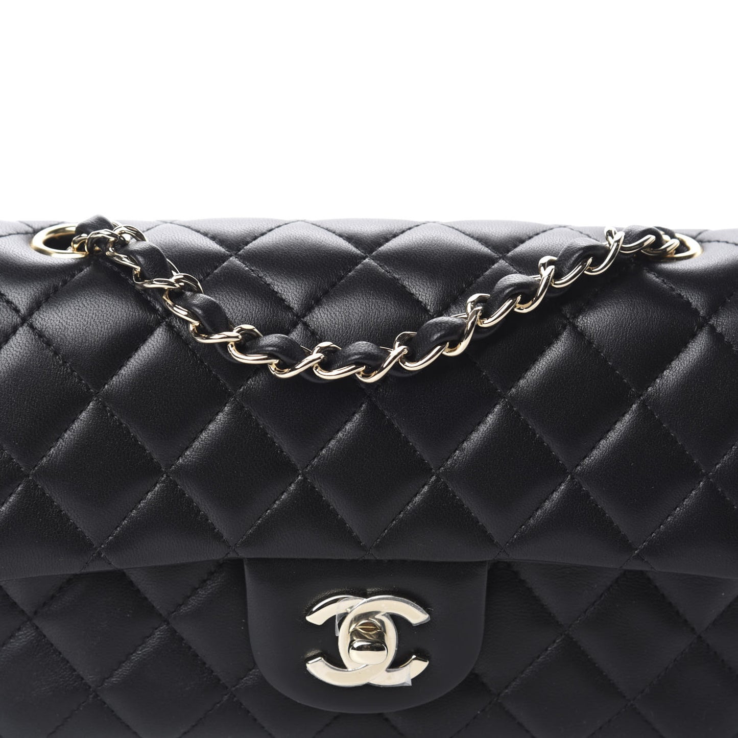Lambskin Quilted Mini Rectangular Flap Black