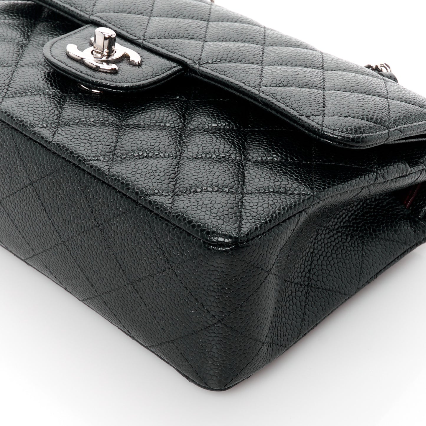 Caviar Quilted Small Double Flap Black