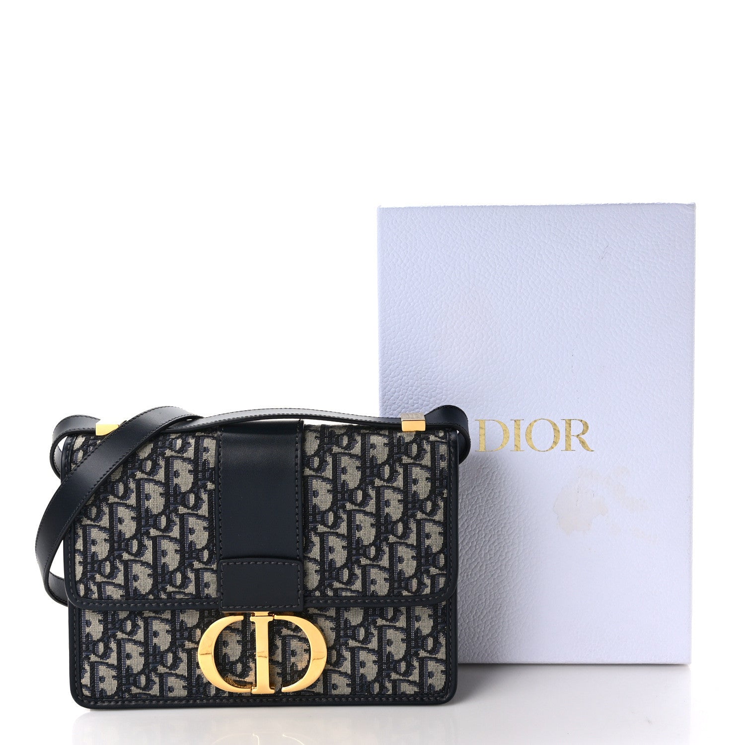 Christian Dior Oblique 30 Montaigne Flap Bag Blue 9 of 9
