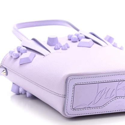 Christian Louboutin Calfskin Empire Spike Studded Mini North South Cabata Tote Lilac Smoke 9 of 10