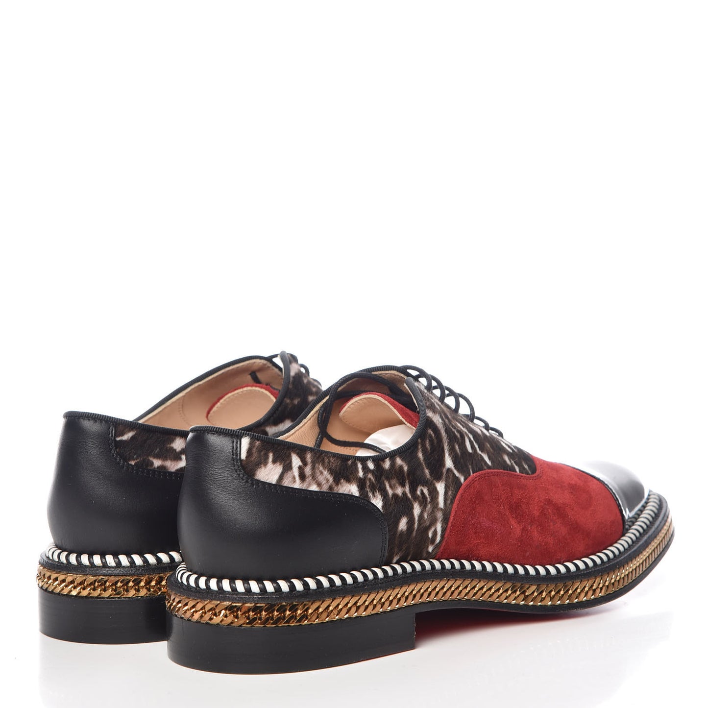 Calf Hair Suede Chain Trim Womens Latcho Oxfords 39