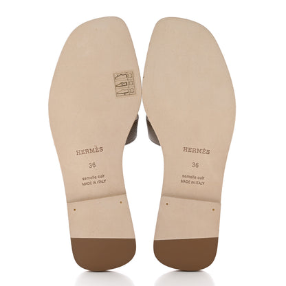 Hermes Epsom Oran Sandals 36 Etoupe 5 of 14