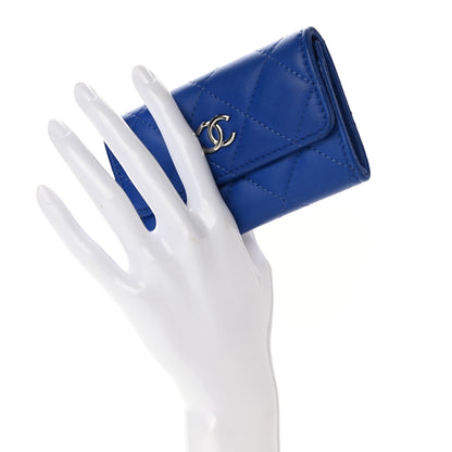 Chanel Lambskin Quilted Flap Card Holder Blue 2 of 11