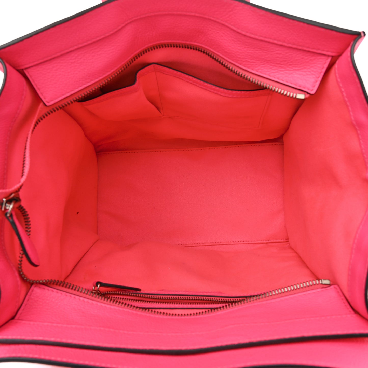 Drummed Calfskin Mini Luggage Fluo Pink