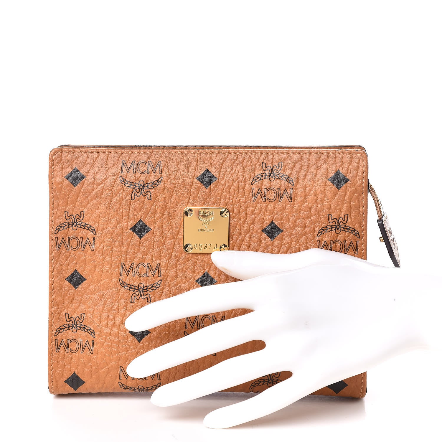 MCM Visetos Small Zip Pouch Cognac 2 of 9