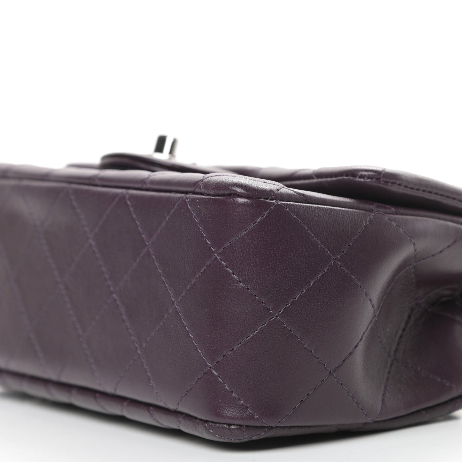Chanel Lambskin Quilted Mini Rectangular Flap Dark Purple 9 of 11