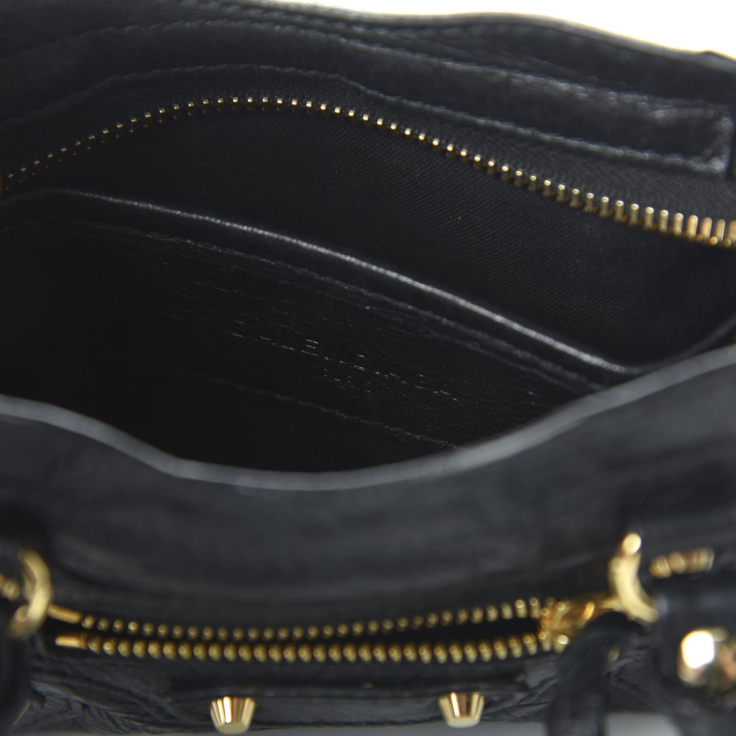 Agneau Classic Gold Hardware Nano City Black