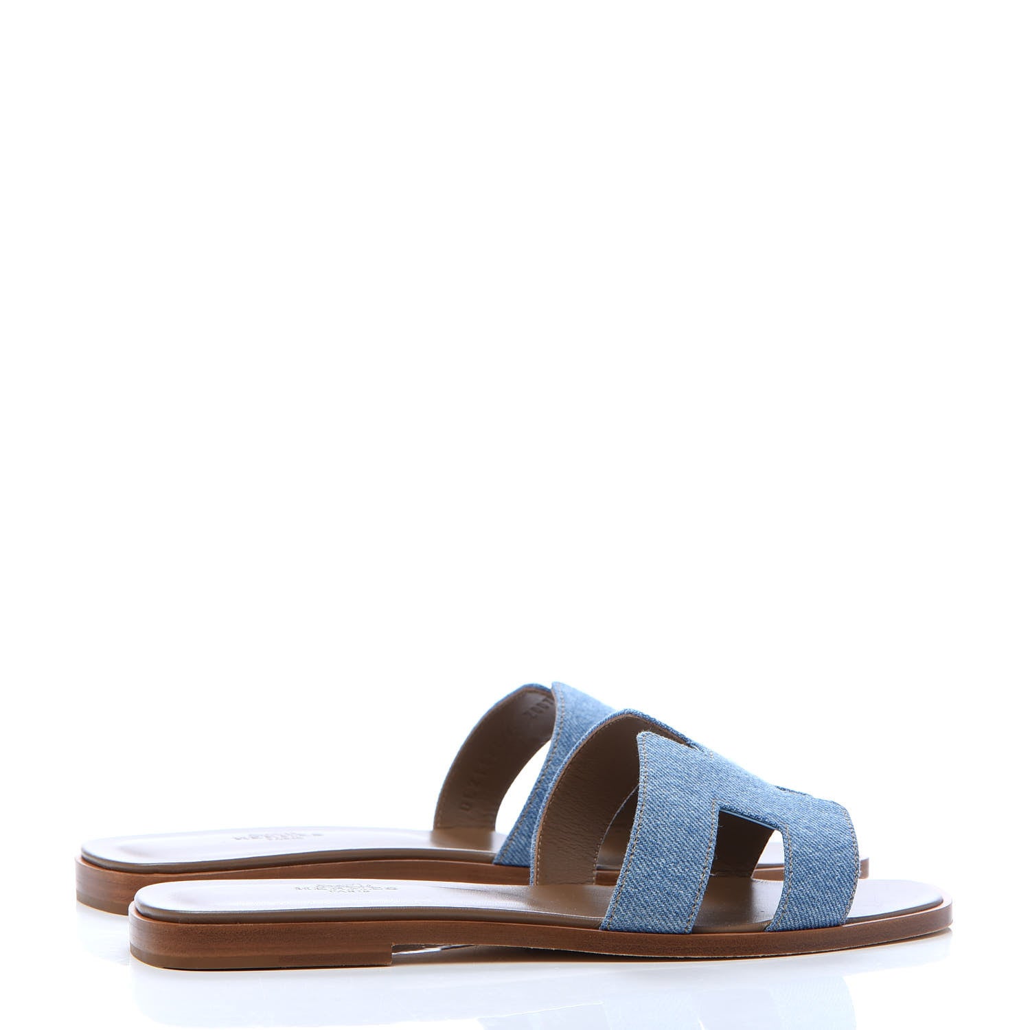 Hermes Denim Oran Sandals 38 Bleu Clair 4 of 9