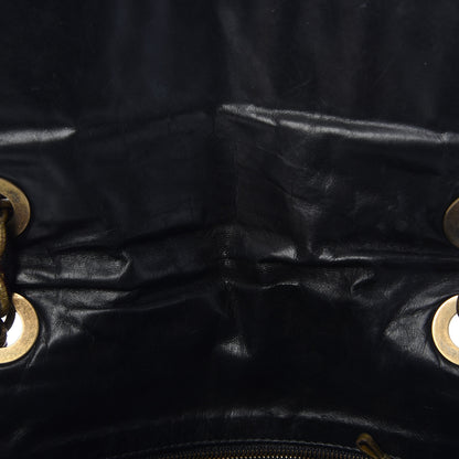 Lanvin Hammered Calfskin Medium Happy Edgy Shoulder Bag Black 7 of 13