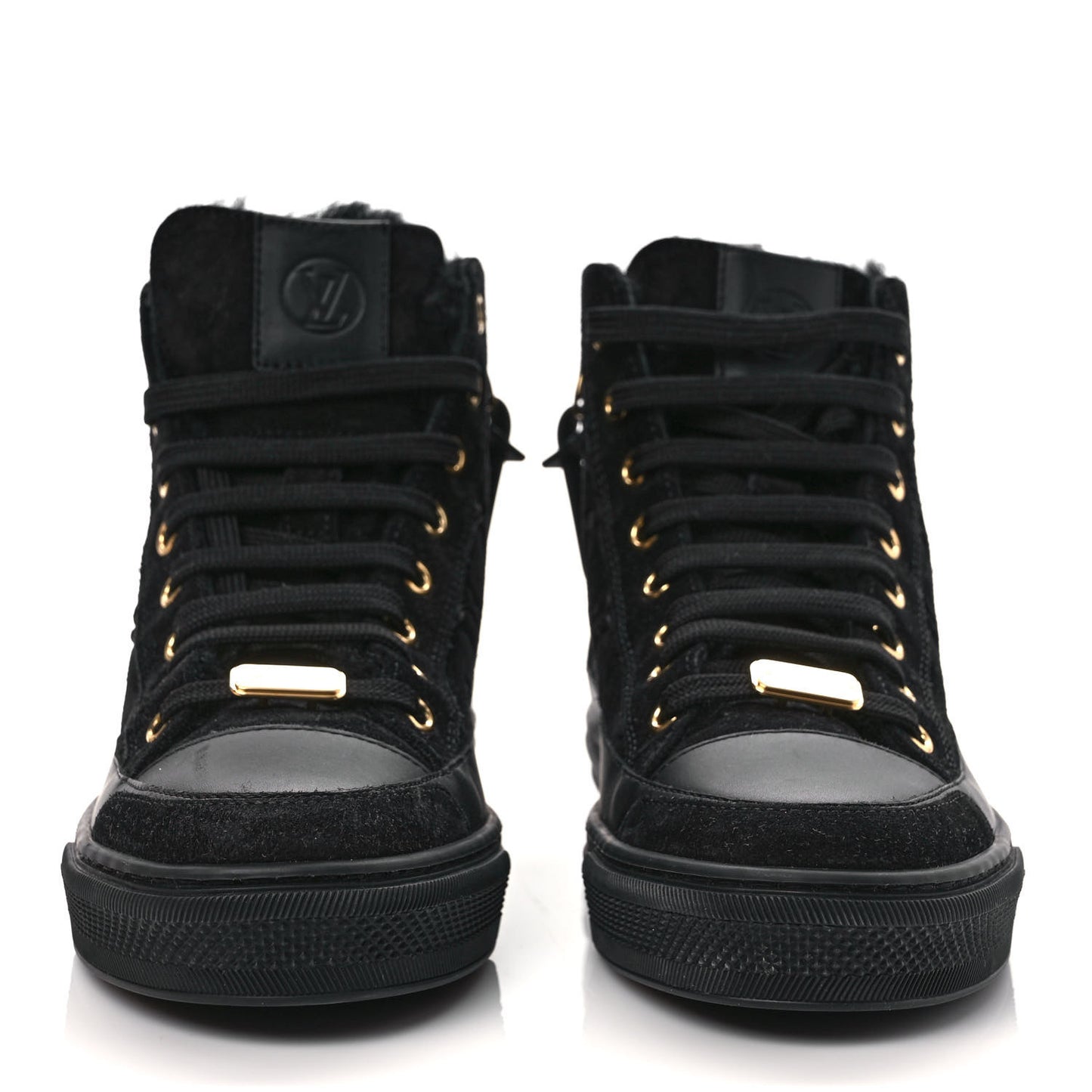 Suede Monogram Stellar Sneaker Boots 35 Black