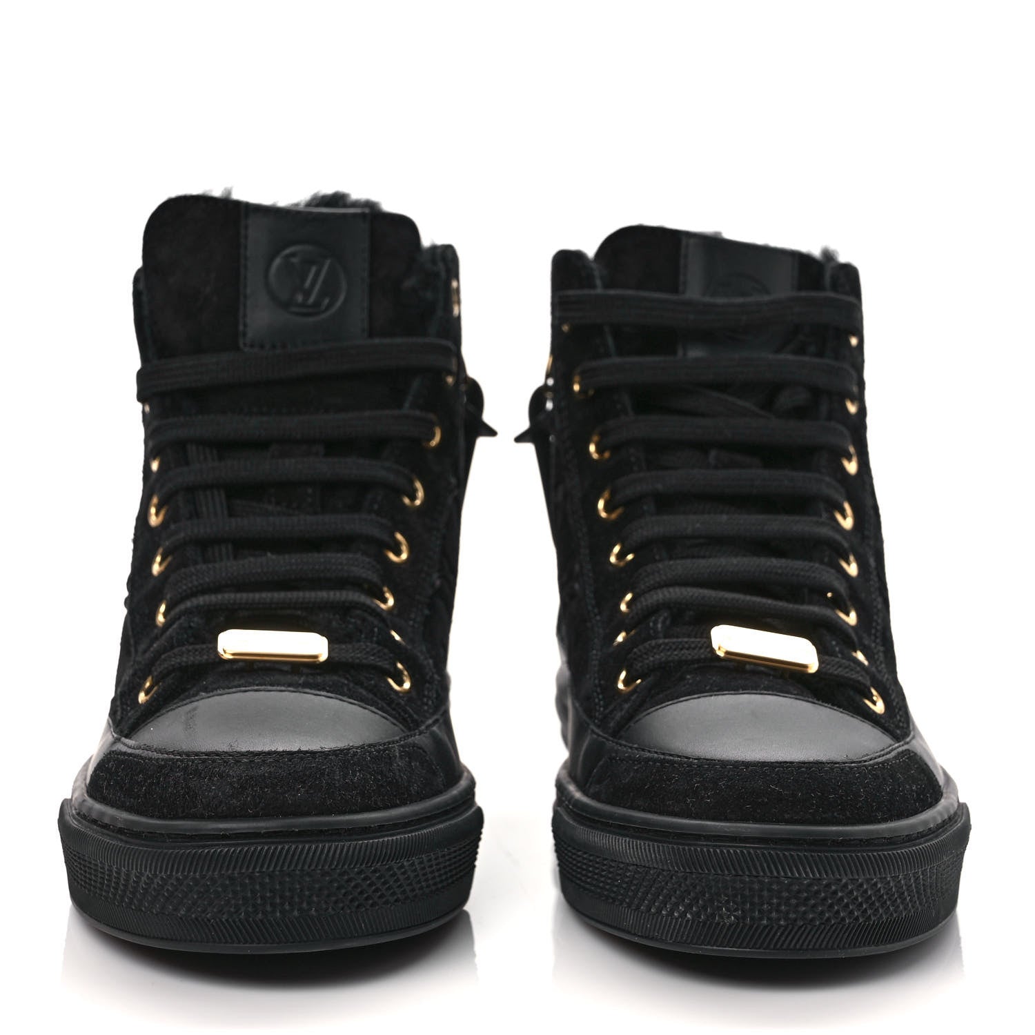 Louis Vuitton Suede Monogram Stellar Sneaker Boots 35 Black 2 of 9