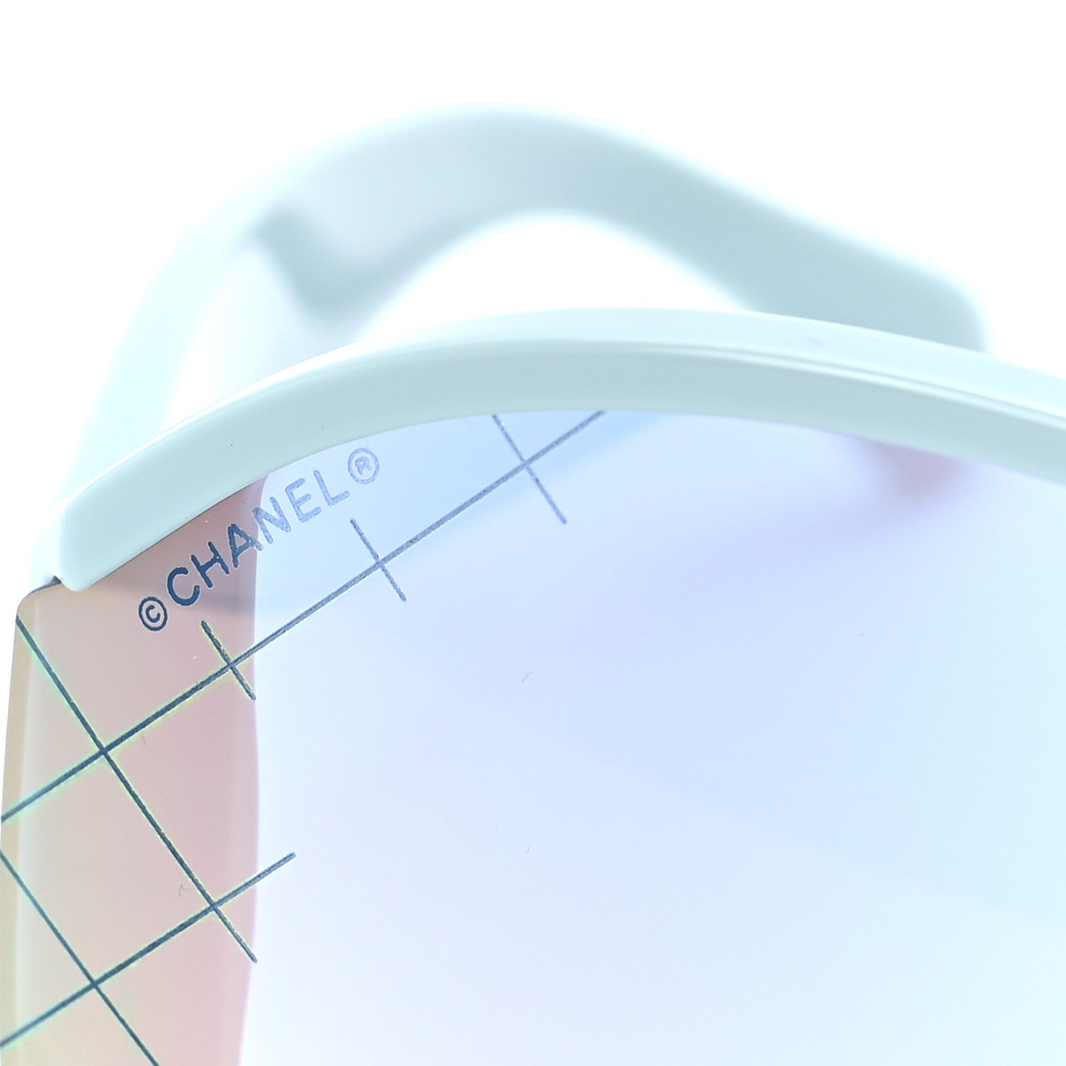 Chanel Acetate Mirror Shield Sunglasses 71476A Light Blue 7 of 7