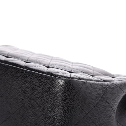 Chanel Caviar Quilted Jumbo Single Flap Black 14 of 15