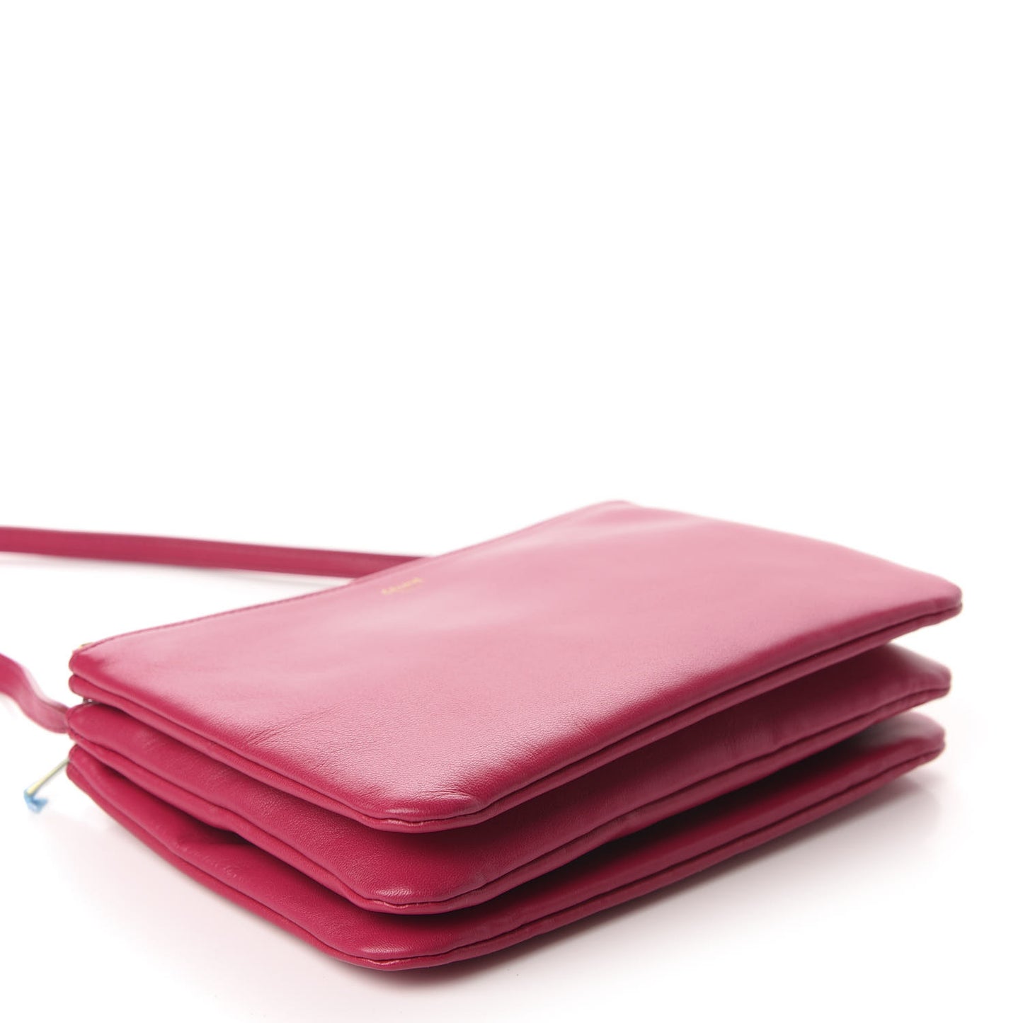 Lambskin Small Trio Crossbody Bag Fuchsia