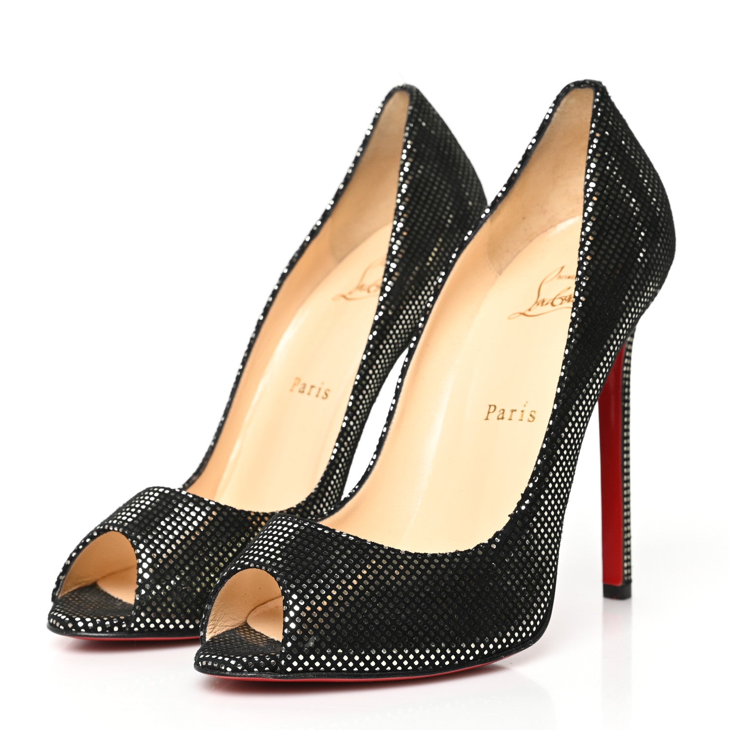 Christian Louboutin Suede S Square Metal You You 120 Pumps 38 Platine 3 of 7