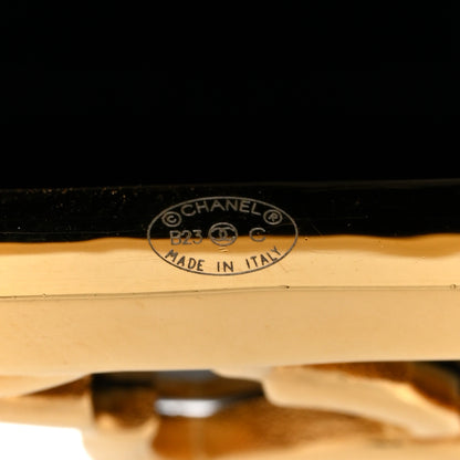 Chanel Resin Metal CC Cuff Bracelet Gold Black 4 of 6